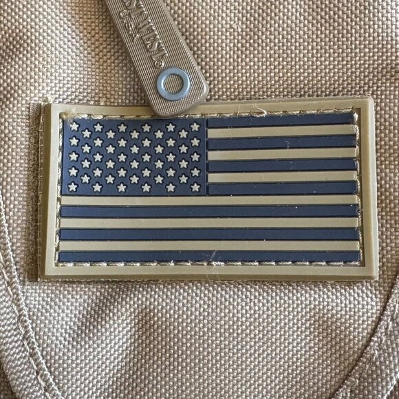 Tactical Sling Crossbody Bag With American Flag Patch & Adjustable Strap - East/ - Picture 10 of 14